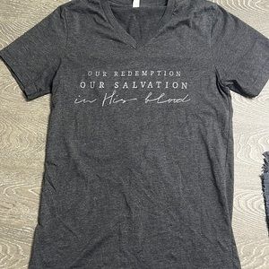 V neck Christian tshirt size small